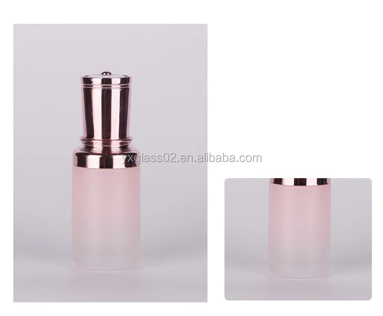 OEM high quality 30g50g30ml100ml120ml toner lotion serum cream skincare packaging cosmetic pink luxury glass container factory