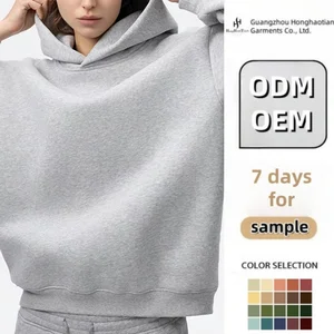 Manufacturer Custom High Quality Streetwear Boxy 350 Gsm Fleece Lined Boxy Fit Hoodies Blank Unisex Women's Men's Hoodies