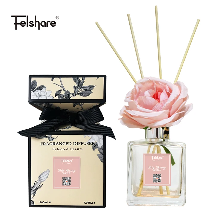 Home Perfume Aroma Reed Diffuser With Rattan Stick Sola Flower Air