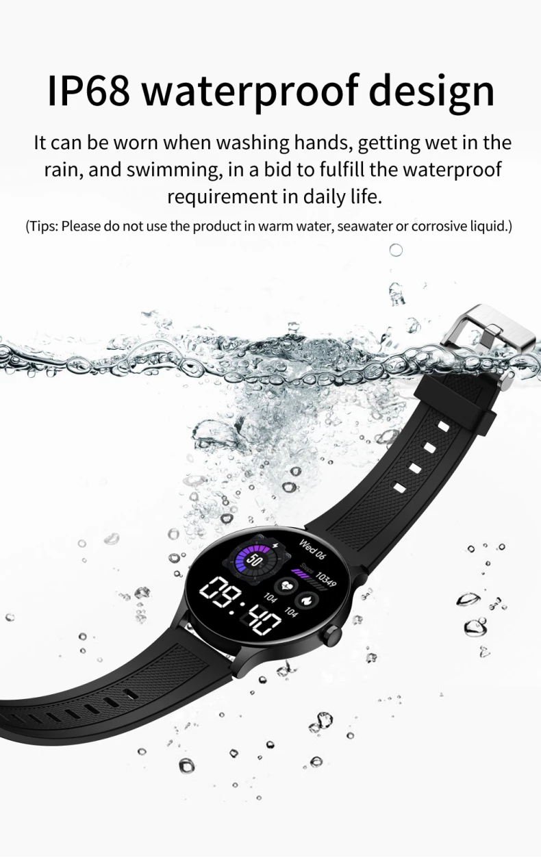 NY20 Smart Bracelet Lightweight Design Fitness Tracker Round Screen IP68 Waterproof Smart Fitness Watch(12).jpg