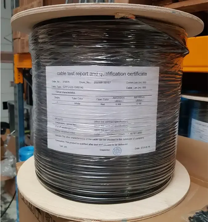 FTTH 1 core fiber optic cable 500m 5.0mm double sheath 4.6mm 6.0 G657A2 indoor outdoor drop cable fiber optic 1km price