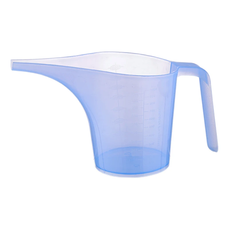 1L Transparent PP Plastic Measuring Jug with Embossed Scale Mark