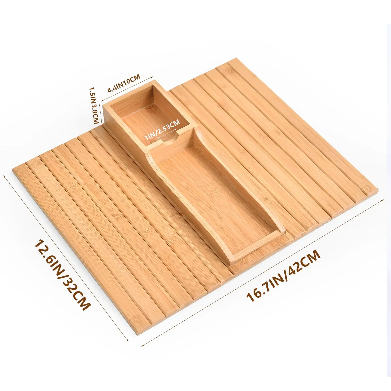 Small MOQ Modern Wooden Portable Sofa Armrest Tray Detachable Sofa Snack Table Natural Bamboo Sofa Armrest Tray Table for Couch