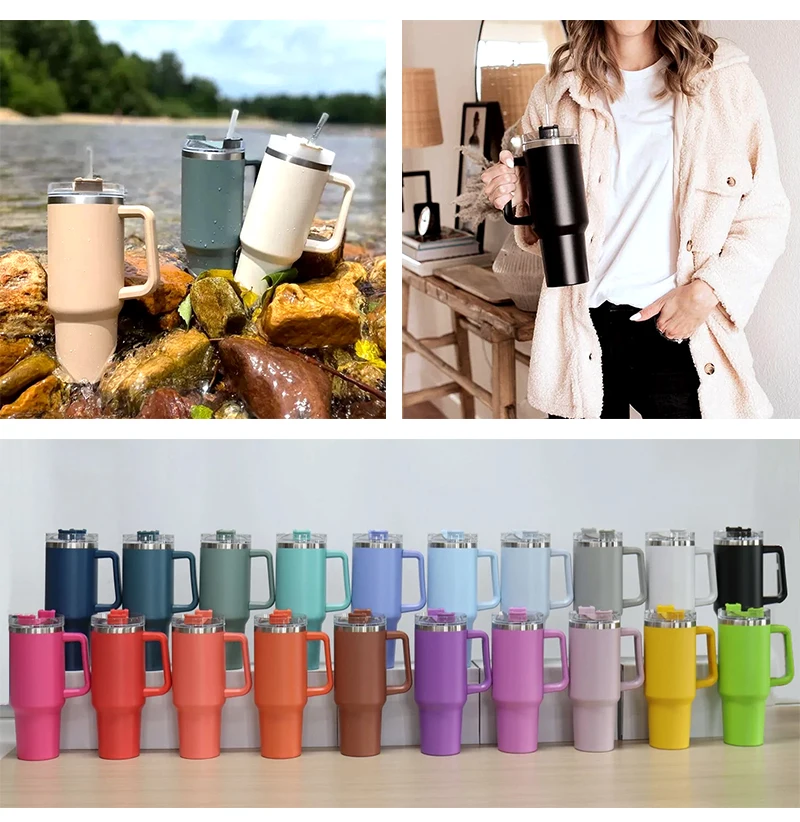 40oz Mugs Blanks For Sublimation Tumbler With Handle Stainless Steel ...