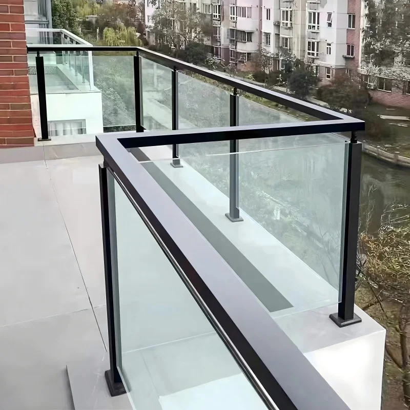 Aluminum Alloy, Glass  Balcony Railings Outdoor Folding Design with Privacy Screen for Villa Terrace Safety manufacture