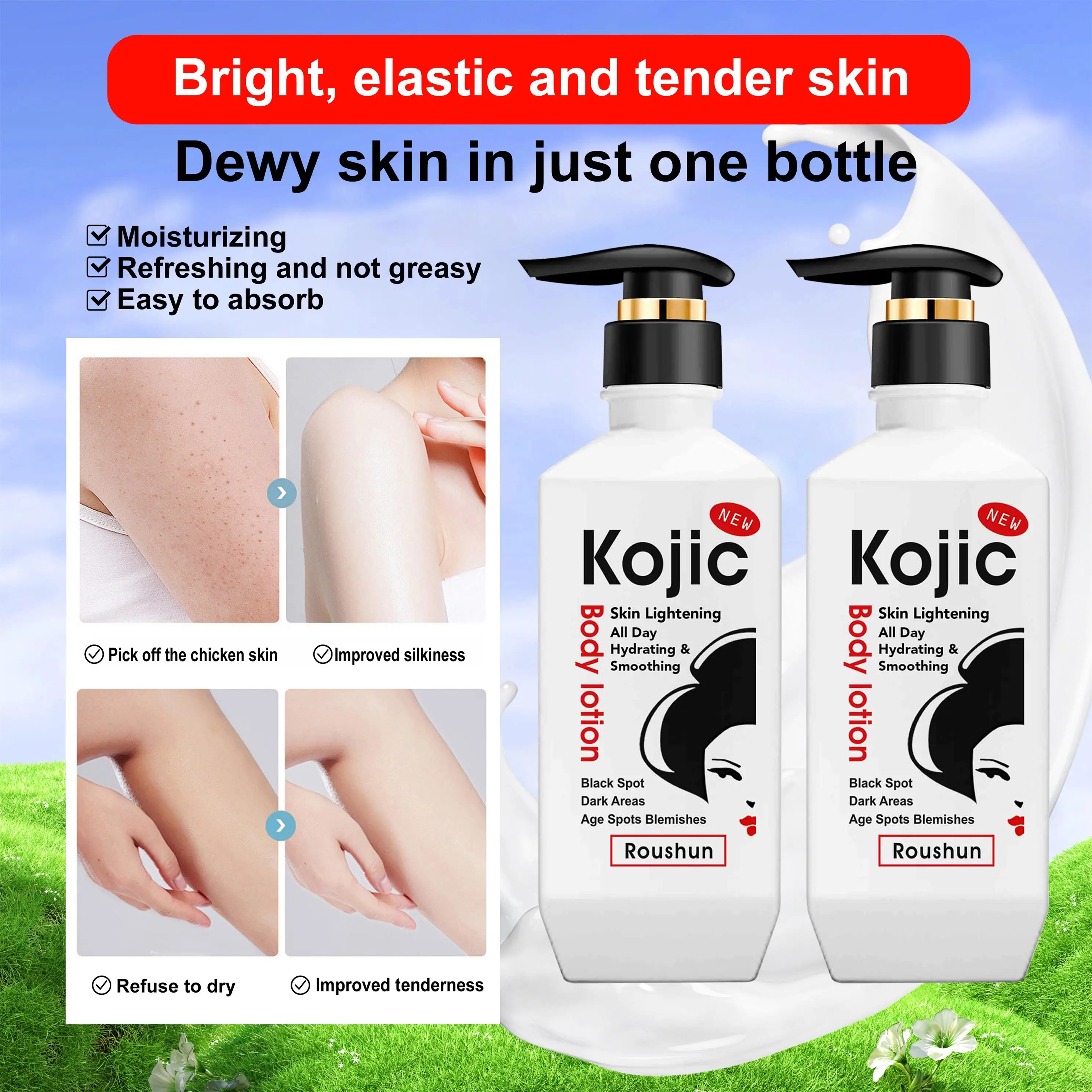 Lait Corporel Rajeunissant & éclaircissant à L'acide Kojique 500ml - Marque Kojic