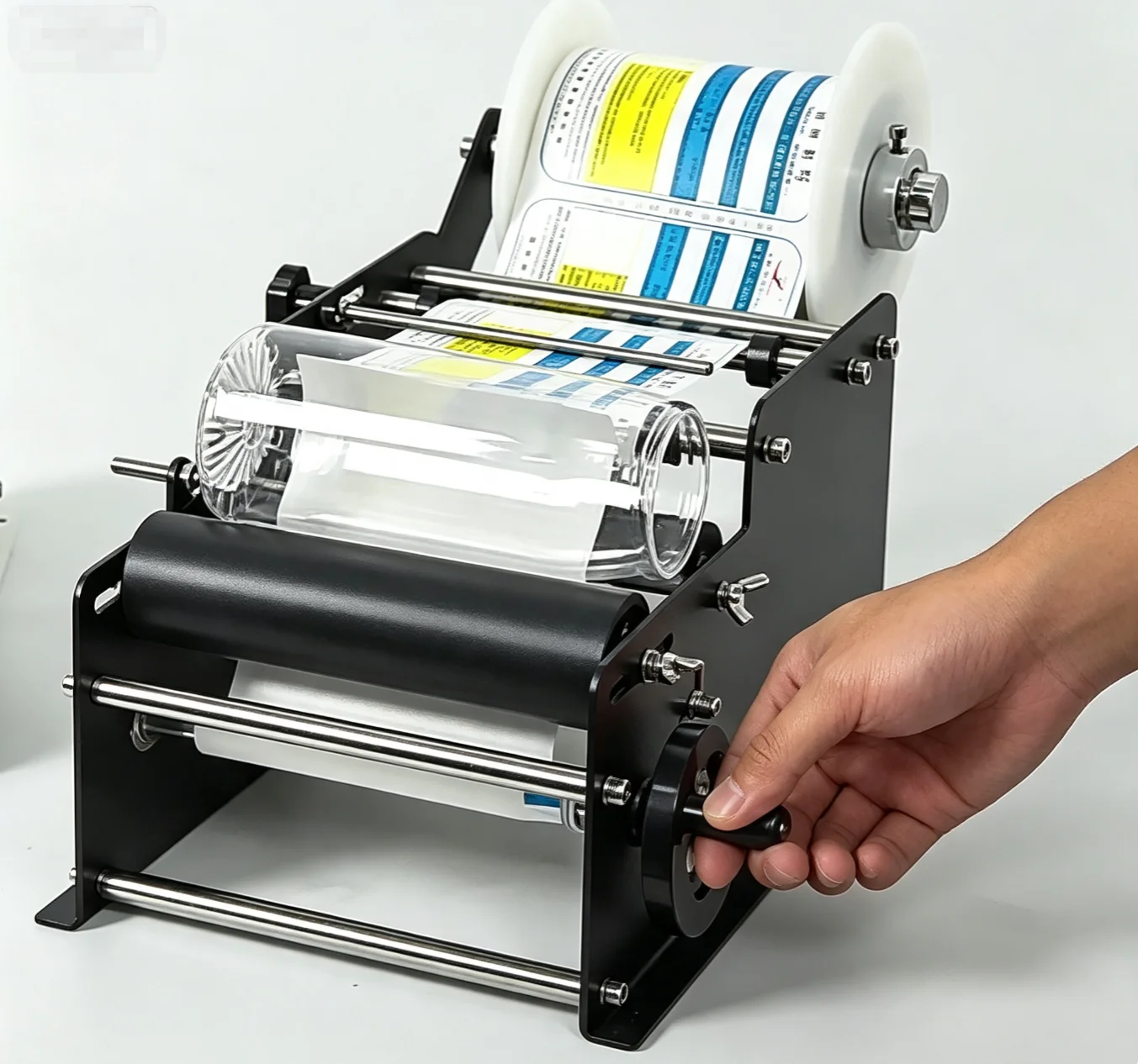 TEBAK MT-30 Manual Round Bottle Labeling Machine  Suitable for Packaging Machines for Adhesive Labels on Round Bottles