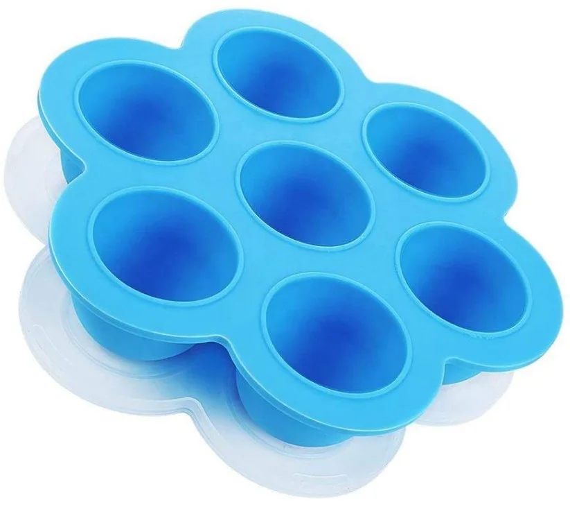 Silicone 7 Holes Egg Bites Molds Reusable Baby Food Storage