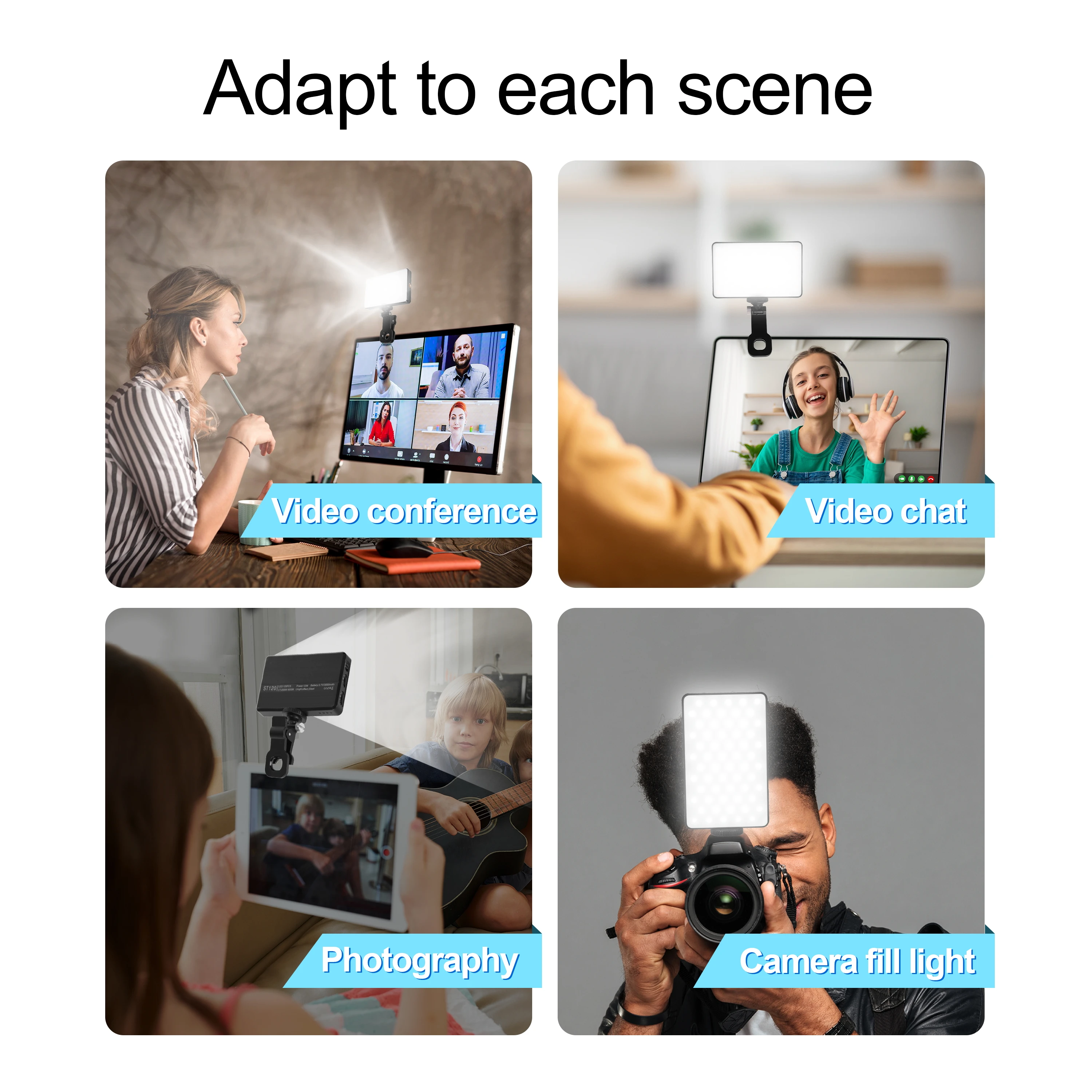 Rechargeable Cell Phone Selfie Clip Light Live Streaming Equipment Broadcast Phone Laptop Camera Photography Video Lighting
