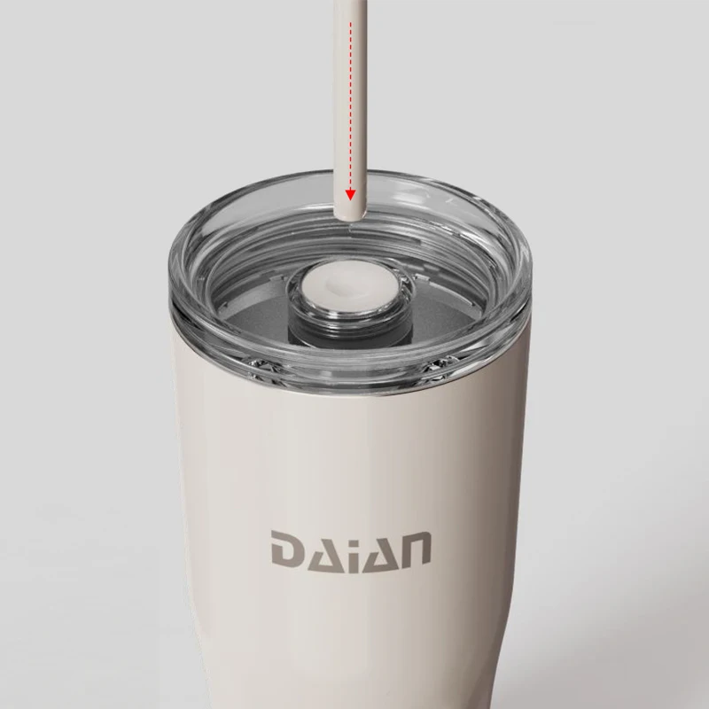 Новый выпуск от завода DAIAN, автомобильная кружка для кофе, кружка с двойными стенками 20 унций, вакуумная кружка из нержавеющей стали для путешествий с крышкой из соломы