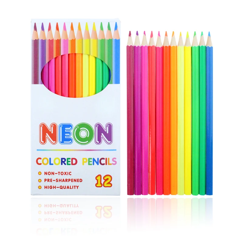 Низкий минимальный заказ высокое качество 6 12 18 24 шт. лаписы деревянные цветные карандаши набор стандартных цветных карандашей