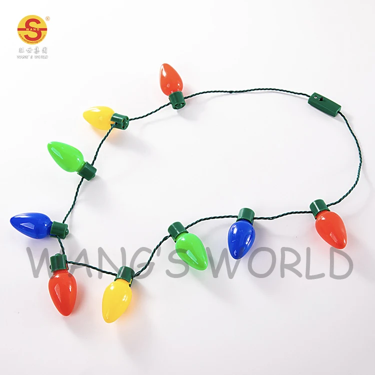 Christmas Light Up Necklace With Mini Bulb Flashing Led Christmas