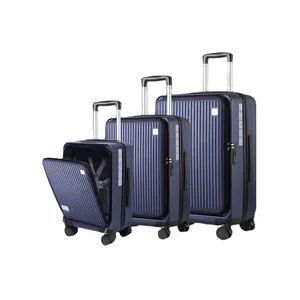 Custom TSA Lock Unisex Pull Bar Box Universal Silent Spinner Travel Set Three-Piece ABS Trolley Suitcase