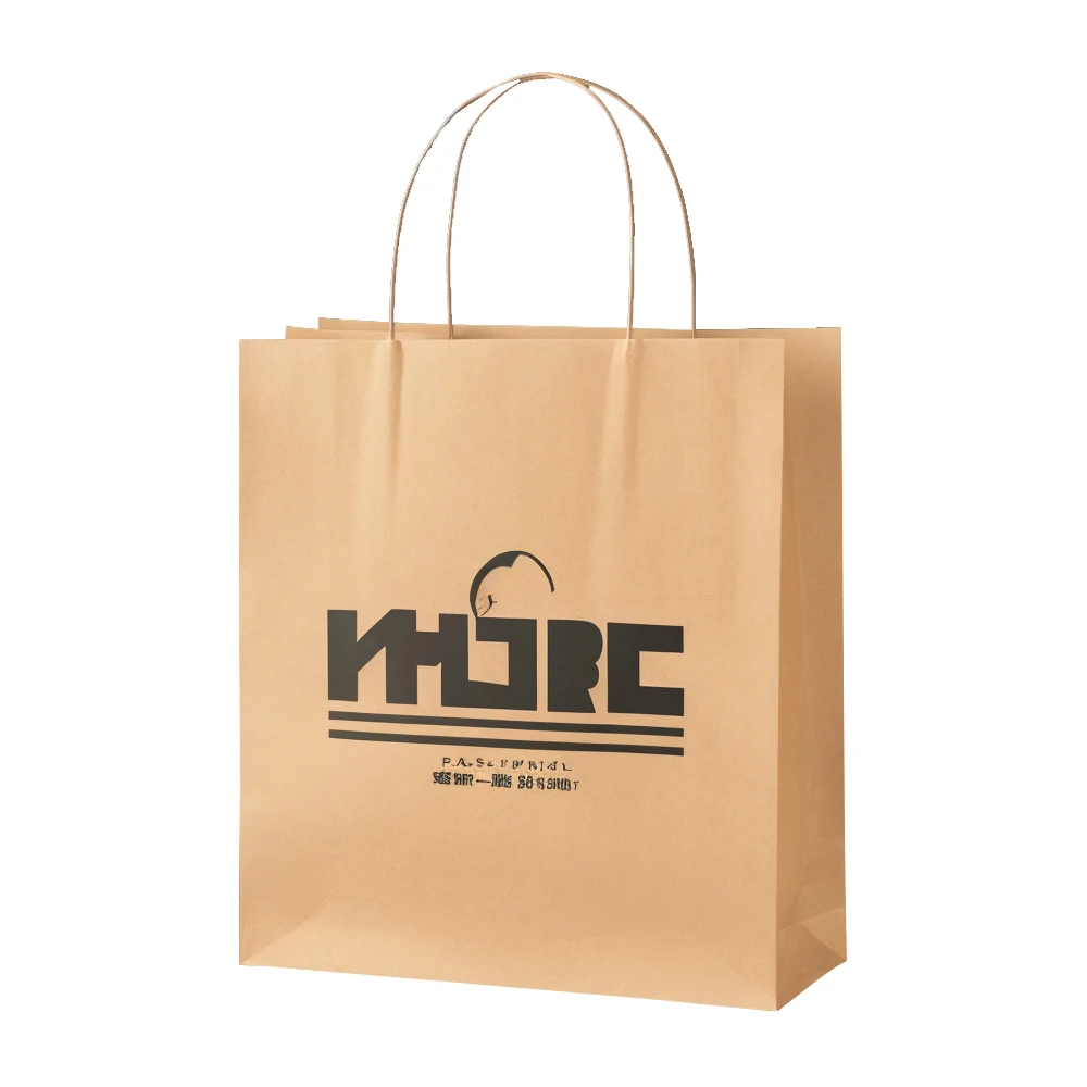 Good Quality Custom Logo Printed Christmas Design Gift Packaging Shopping Portable Tote Kraft Paper Bag