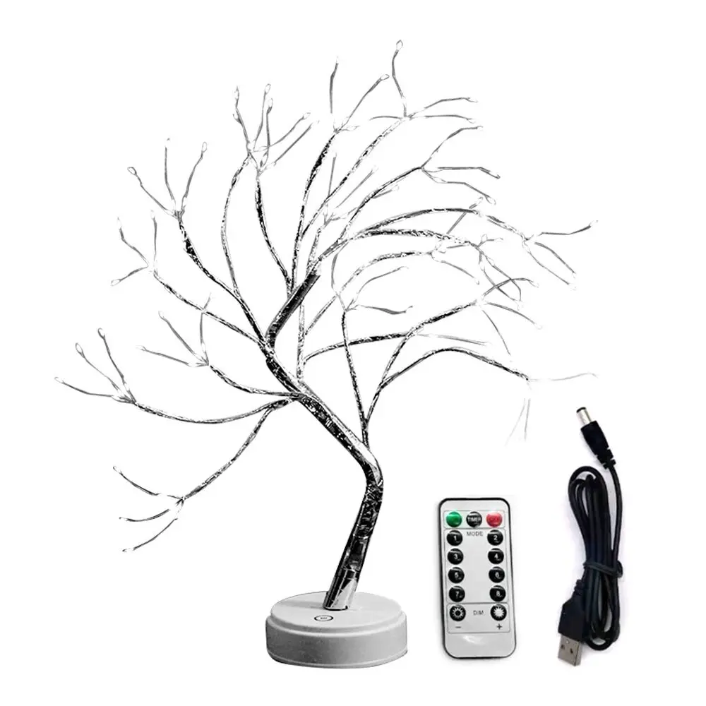 Firefly Bonsai Tree Light Led Fairy Light Spirit Tree Shaped Lamp 108 LED White Silver Branches Copper Wire Christmas Tree Light