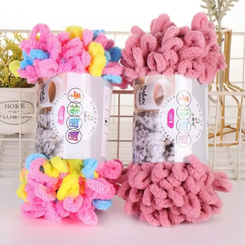 Wholesale Chunky Loop Chenille Yarn With Multiple Colors Soft 100