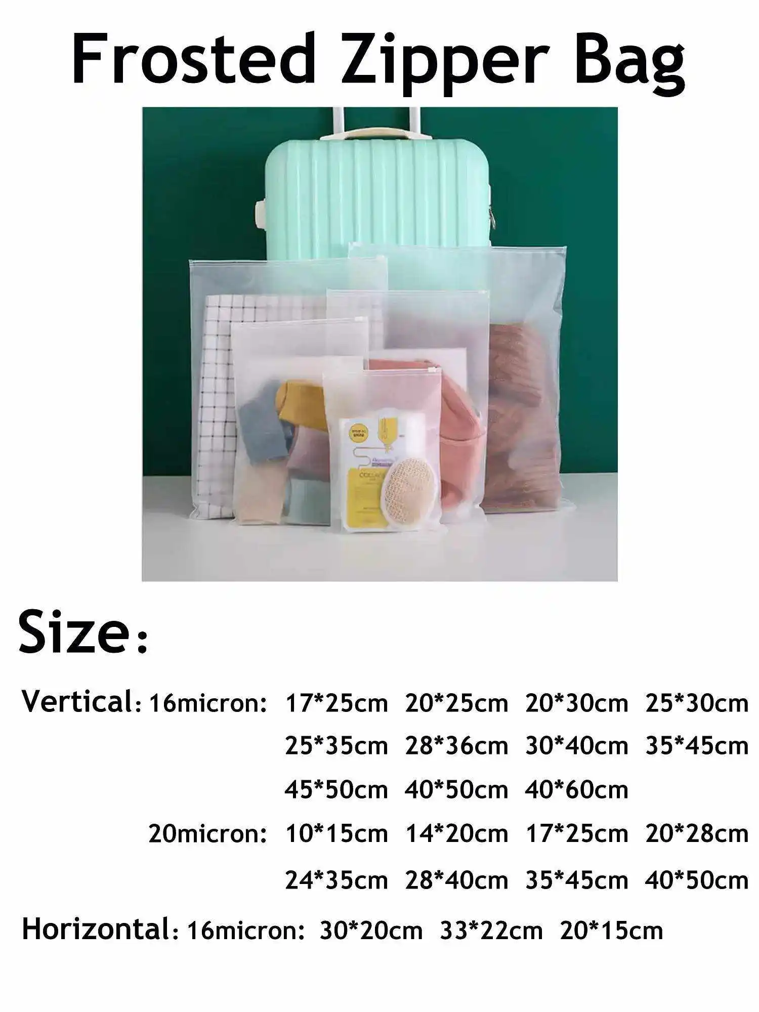 Customized  high quality logo bio frosted cosmetic clear bag with plastic  zipper PVC PE with clothing  Zipper bag H4136a41a10784115a642130a32aab673V