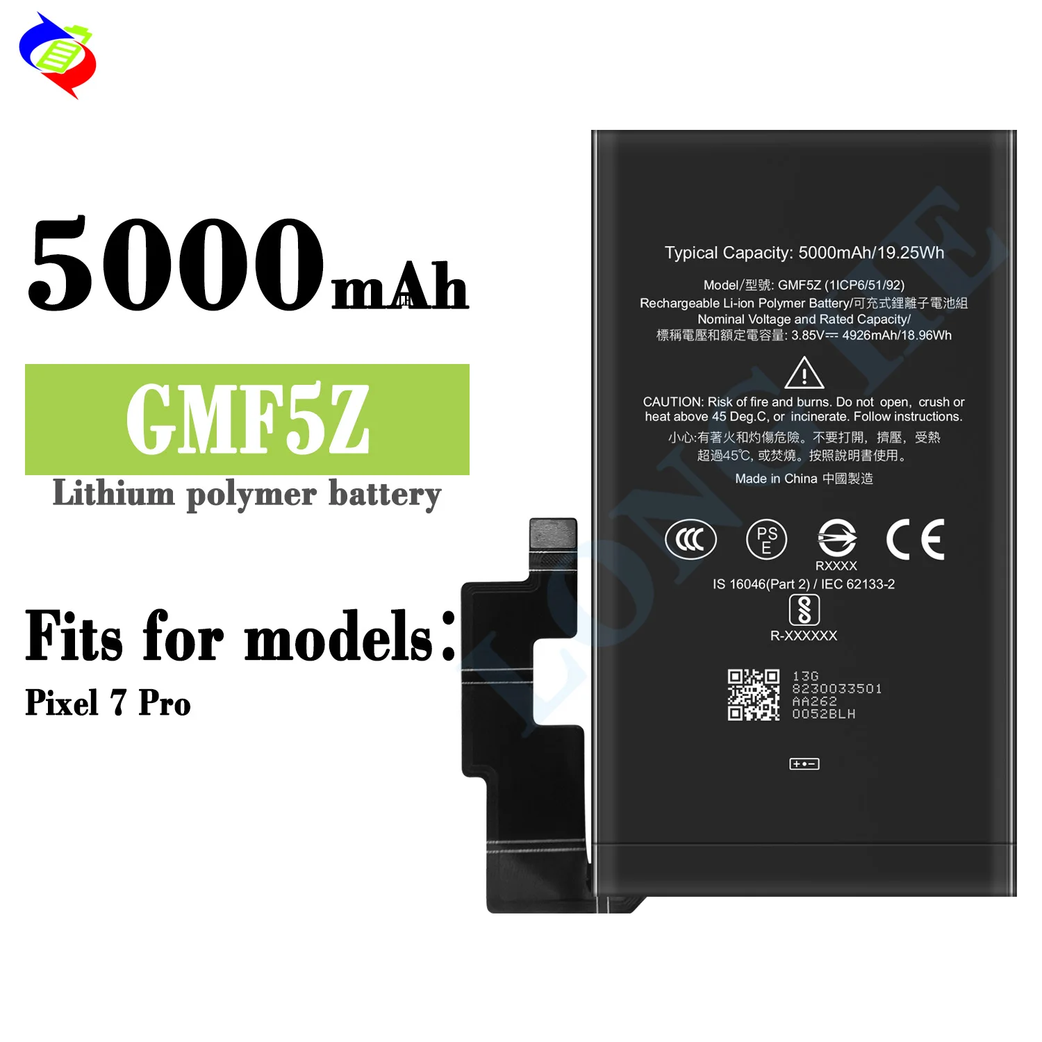 Batterie Google GMF5Z 5000mAh pour Google Pixel 7 Pro Batterie Google GMF5Z 5000mAh pour Google Pixel 7 Pro