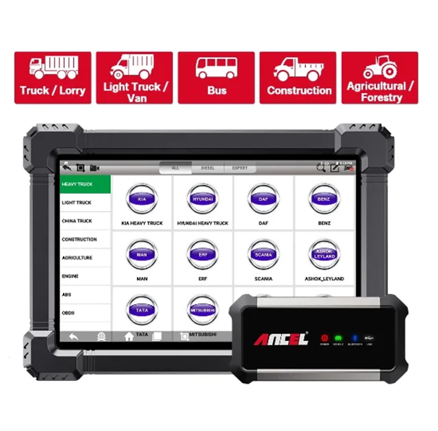 ANCEL X7HD Heavy Duty Truck Scanner – OBD2 Diagnostic Tool With DPF Regen, 10-inch Touchscreen