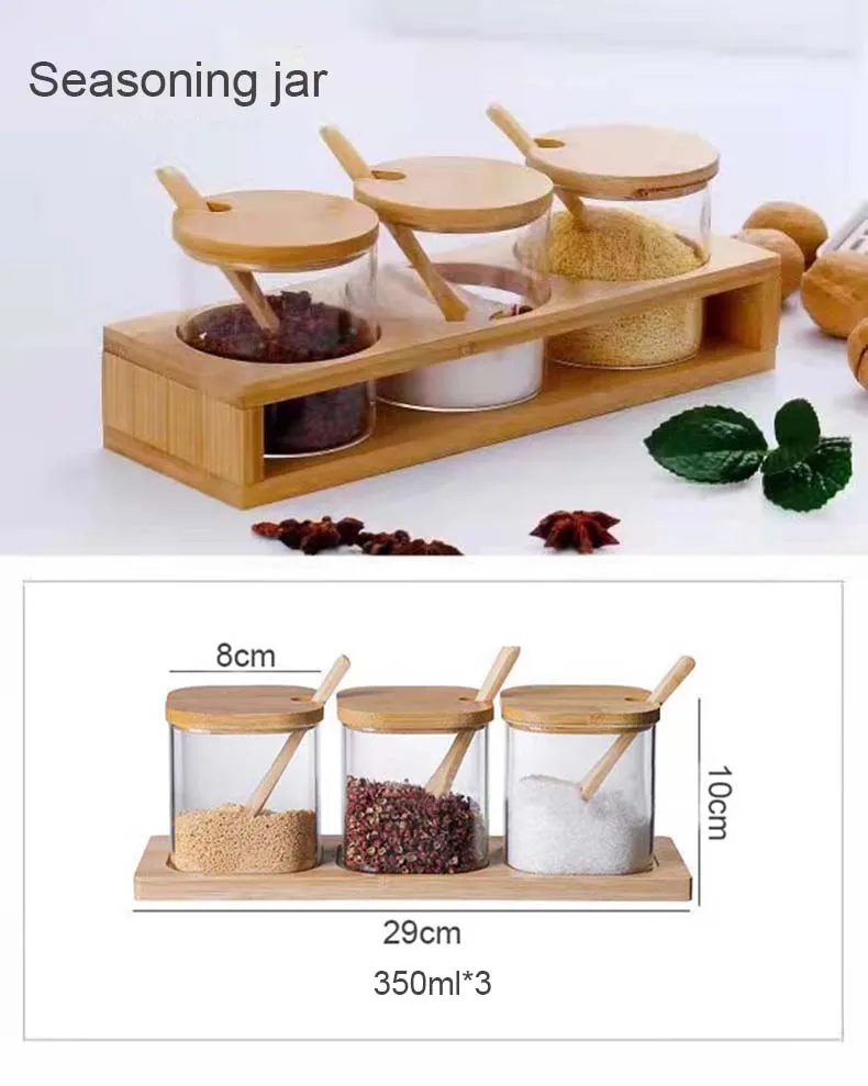 Hot sale Eco Friendly spice jars set with racks spice jars container square spice jar