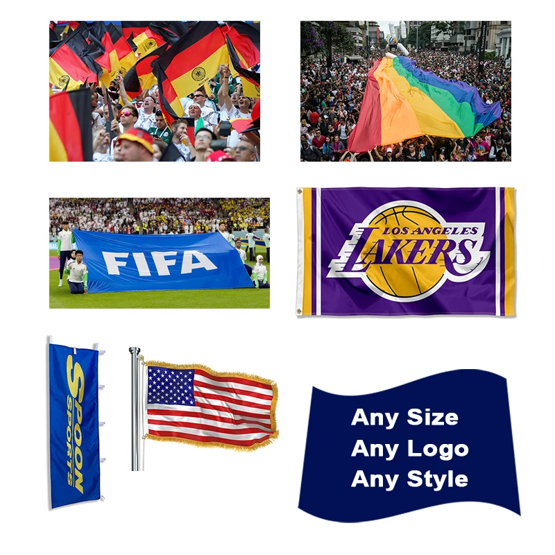 Custom 3x5ft Any Size Any Logo Cheap Custom Made Large Double Sided Outdoor Sports Racing Motorcycles Flag and Banners