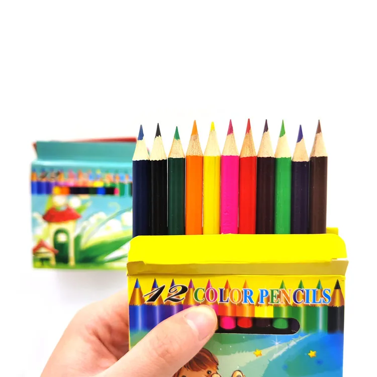 Custom Logo Hot Sale High Quality Round Hexagonal Wooden Colour Pencils for Kids Student Art Supplies