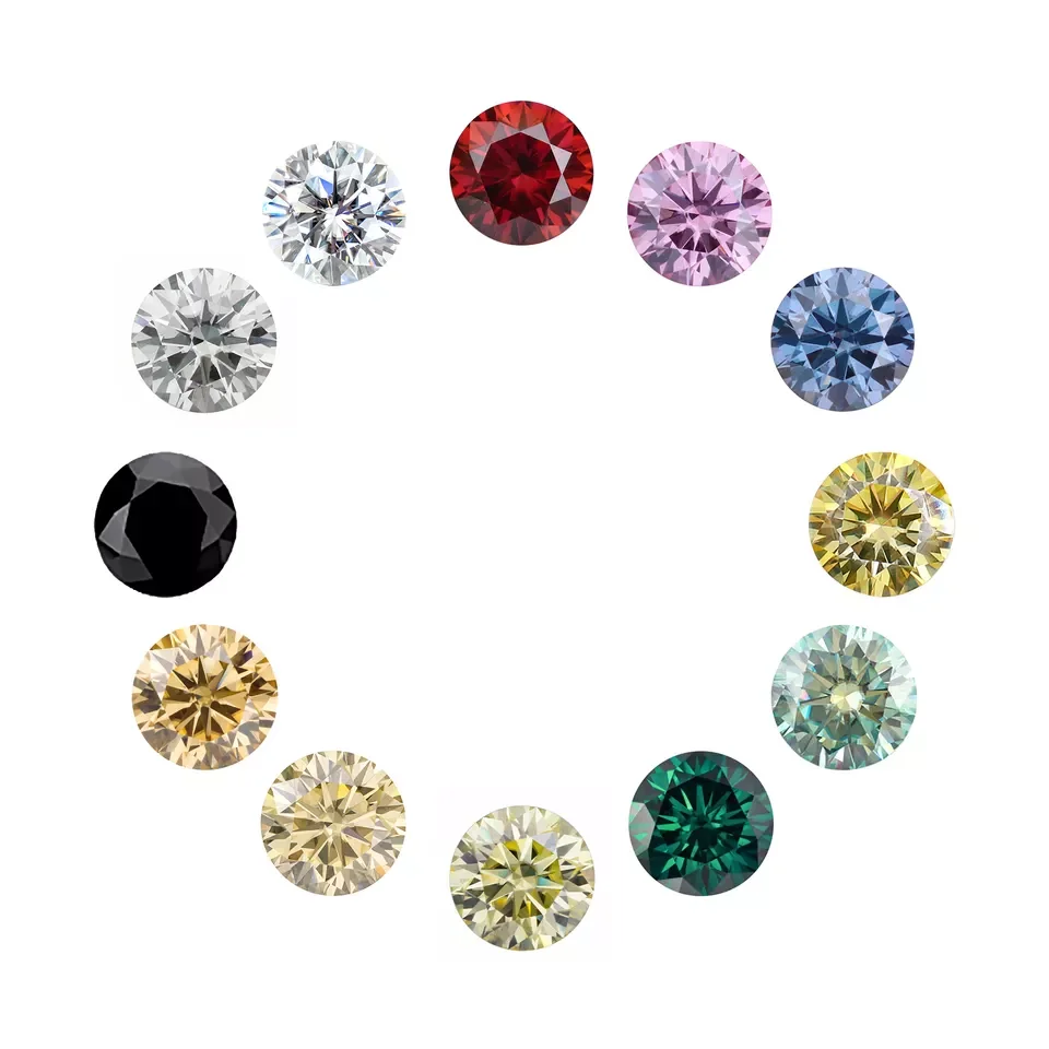 Colored moissanite hot sale loose stones