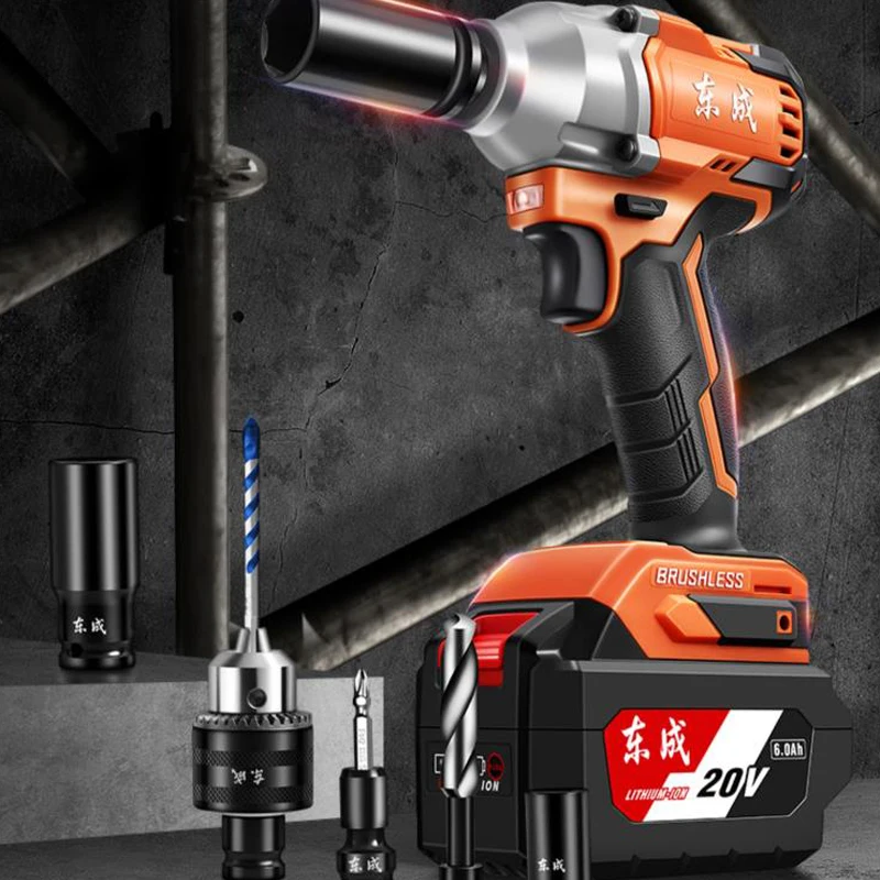 Дунчэн 20V 6.0Ah безщеточный большим вращающим моментом 280N. М Электрический ударный гайковерт одна