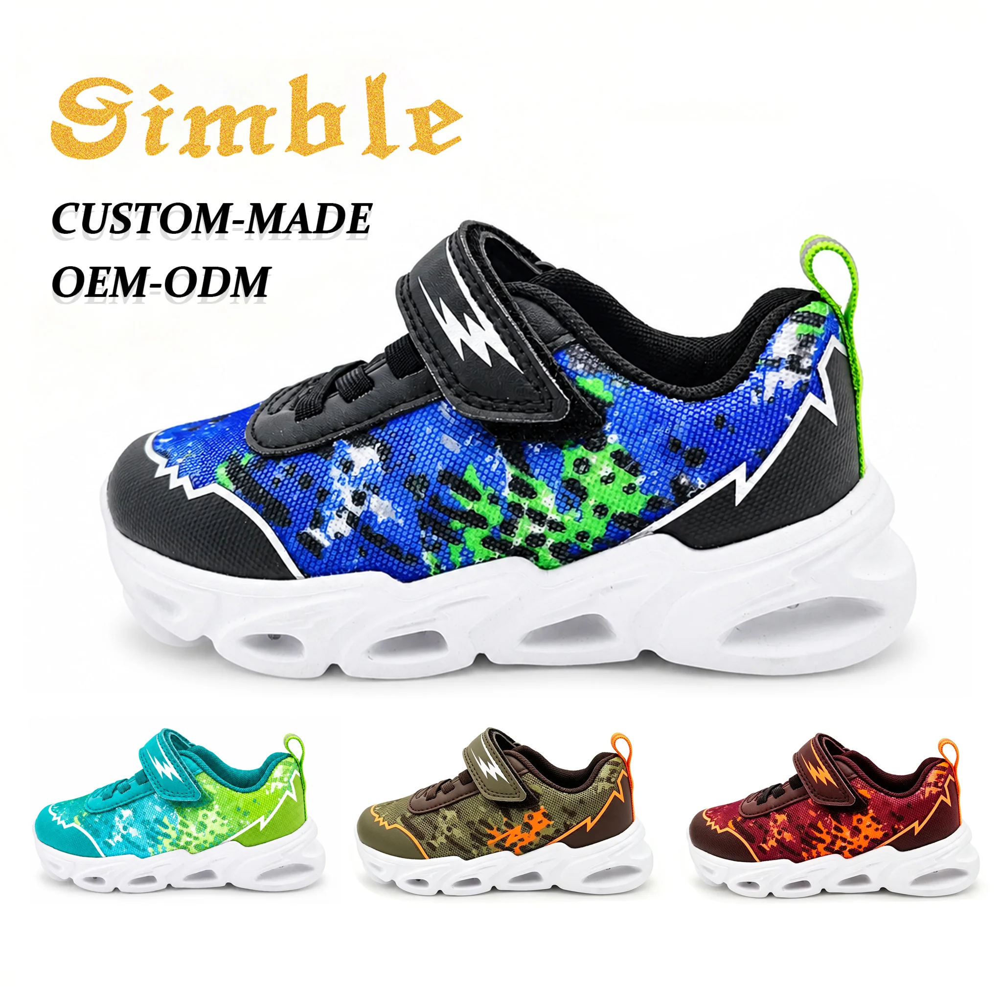 Custom Merchandise Fashion Kids Casual Walking Style Shoes Light-weight Soft Lamp Sole Children Sports Running Shoes Sneaker