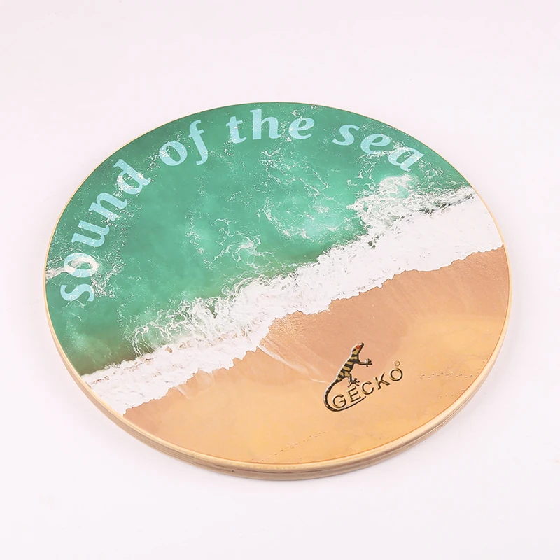 Gecko GH37 Cajon Sea Wave Drum Rounded Wooden Percussion Instruments Professional  Ocean Drum Flat Wooden Case Drums