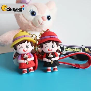 Super Quality Gift Customized Ice Cream Boys and Girls Cute Pendant PVC Rubber Keychain Car Keypack