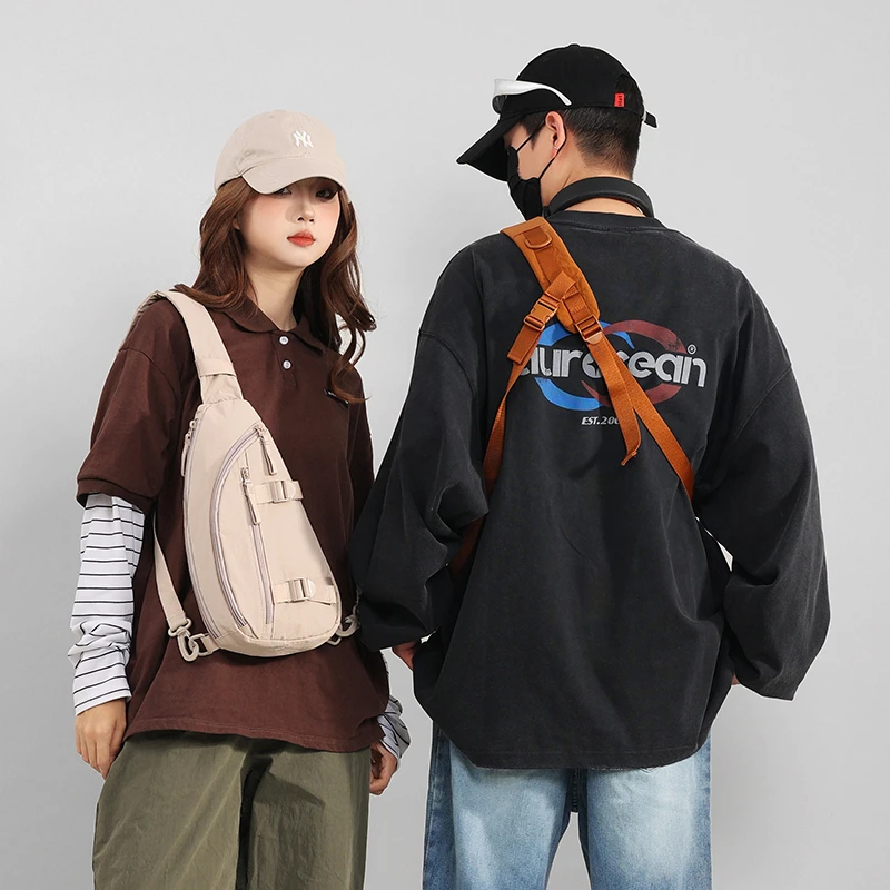 Manufacturer Custom Logo Unisex Fashion Casual Vintage Small Waterproof Chest Crossbody Sling Bag for Men Women