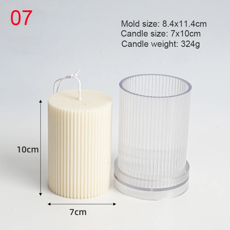 Vertical Stripe Pillar Candle Acrylic Mold Candle Making Mold For Home