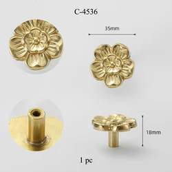 Flower Shape Brass Gold Cabinet Pulls for Kitchen & Dresser Drawers -  Modern Decorative Knobs and Handles C-4531