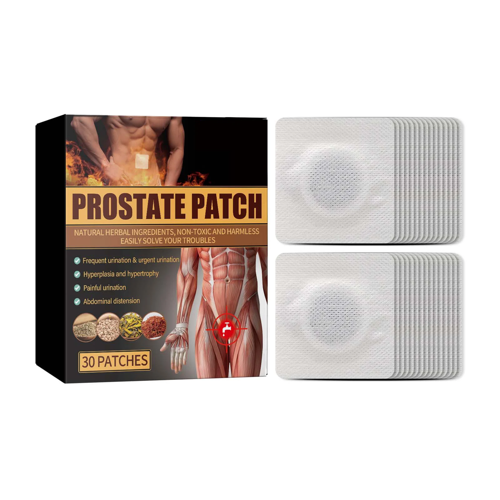 Prostate Heating Patch Far Infrared Magnetic Therapy Male Prostatic Patch Reduce Frequent