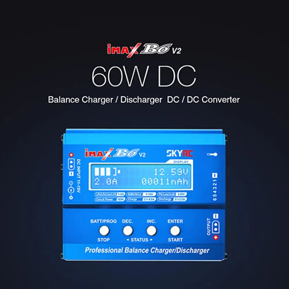 B6 V2 Balance Charger Discharger 6A 60W For TYI Mavic TB4X PB Li-ion Battery Charger supplier