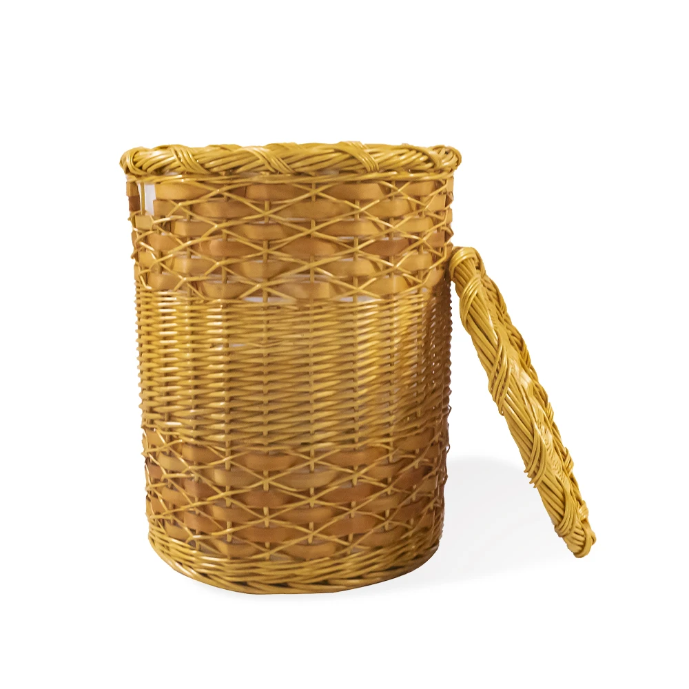 JY Foldable PA+PE Wicker White 1 Piece Penguin Shape Clothing Organizer Laundry Basket for Wardrobe and Bathroom
