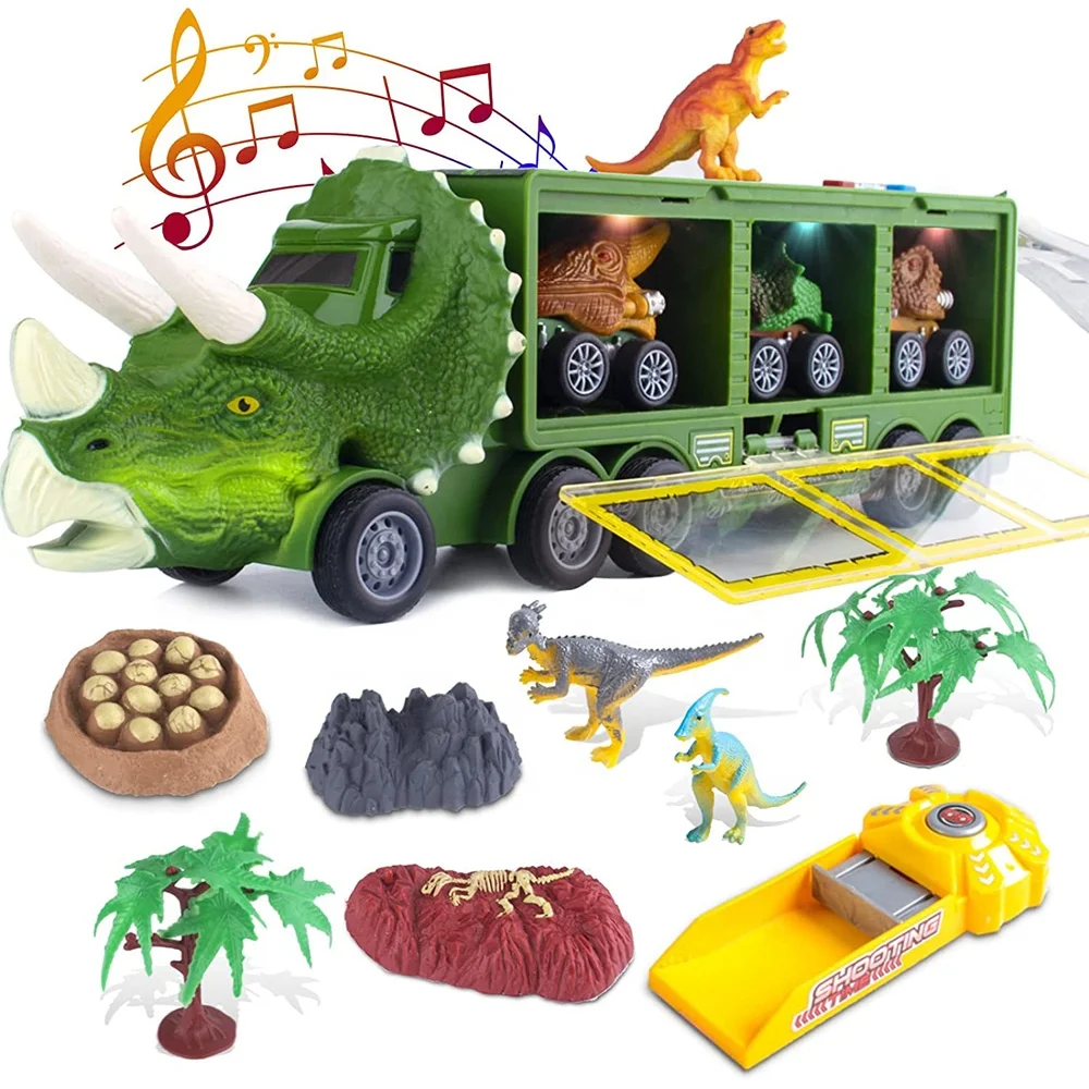 Novo Carro de Dinossauro Dino Hauler Verde Que Vem Com Dinossauro