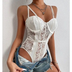 JENGS New Hot Sale Street Babes Style Women's Sexy Lace Stitching Shapewear Jumpsuit Breathable Firm Control Spandex/Polyester
