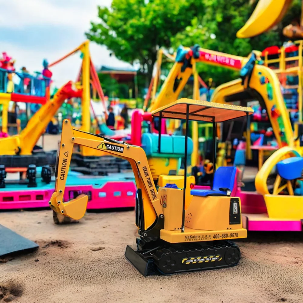 Kids Excavator Toy Ride-On Coin-Operated Indoor Funfair Game Made of  Durable Fiberglass Metal and Steel Available for Sale