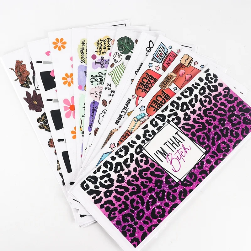 Custom Printing Popular Cold Cup Transfer Label Ready to Peel Stickers Cup Wraps Transfers UV DTF Sticker for 20 Oz Tumbler Cups