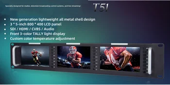 JND 2U Triple Screen 5-Inch LCD Monitor for SDI Photography