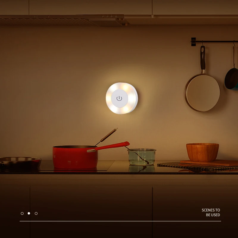 Rechargeable LED Night Light Motion Sensor Kids Lamp with Magnetic Touch Wall Mounted Cabinet Light for Indoor Use for Kitchen