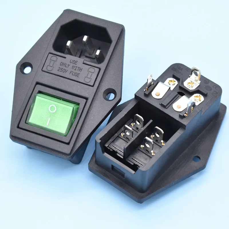 AC-01A Double Fuse Power Socket With Bracket Industrial & Hospital Use ...