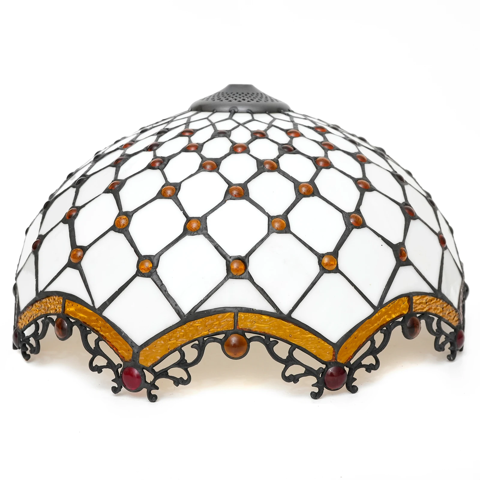 Tiffany Lamp Shade Replacement - 16 Inch Amber Bead, image size:1600x1600