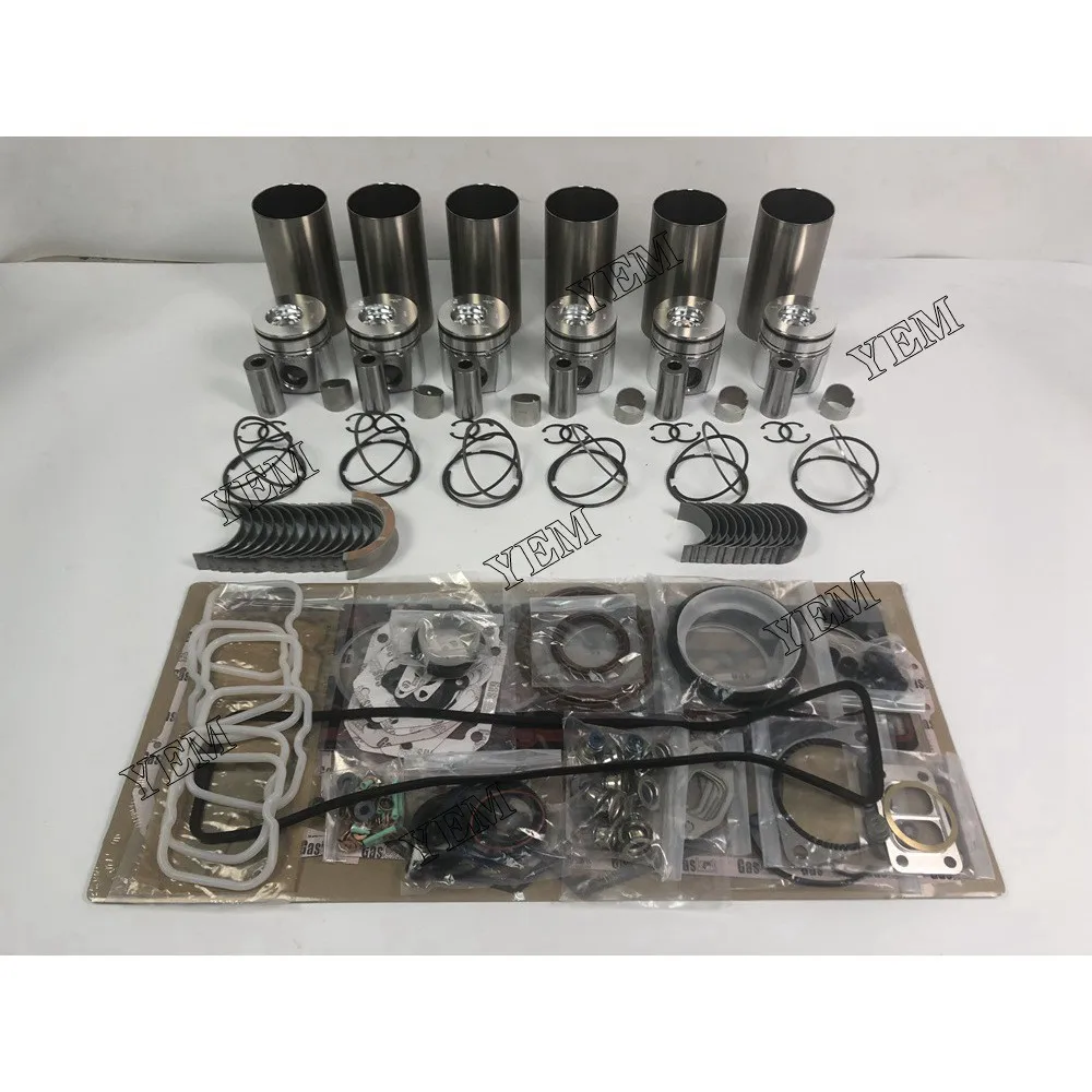 Stock Complete 6BT Overhaul Kit With Piston Rings Liner Full Gasket Set Bearings for Excavator Truck Engine