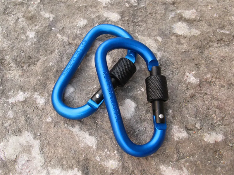 BT-A10 8CM Promotion 8mm Keychain Custom Aluminum 6061 Colorful D Shape Screw Keychain Snap HooK Aluminium Alloy Carabiner