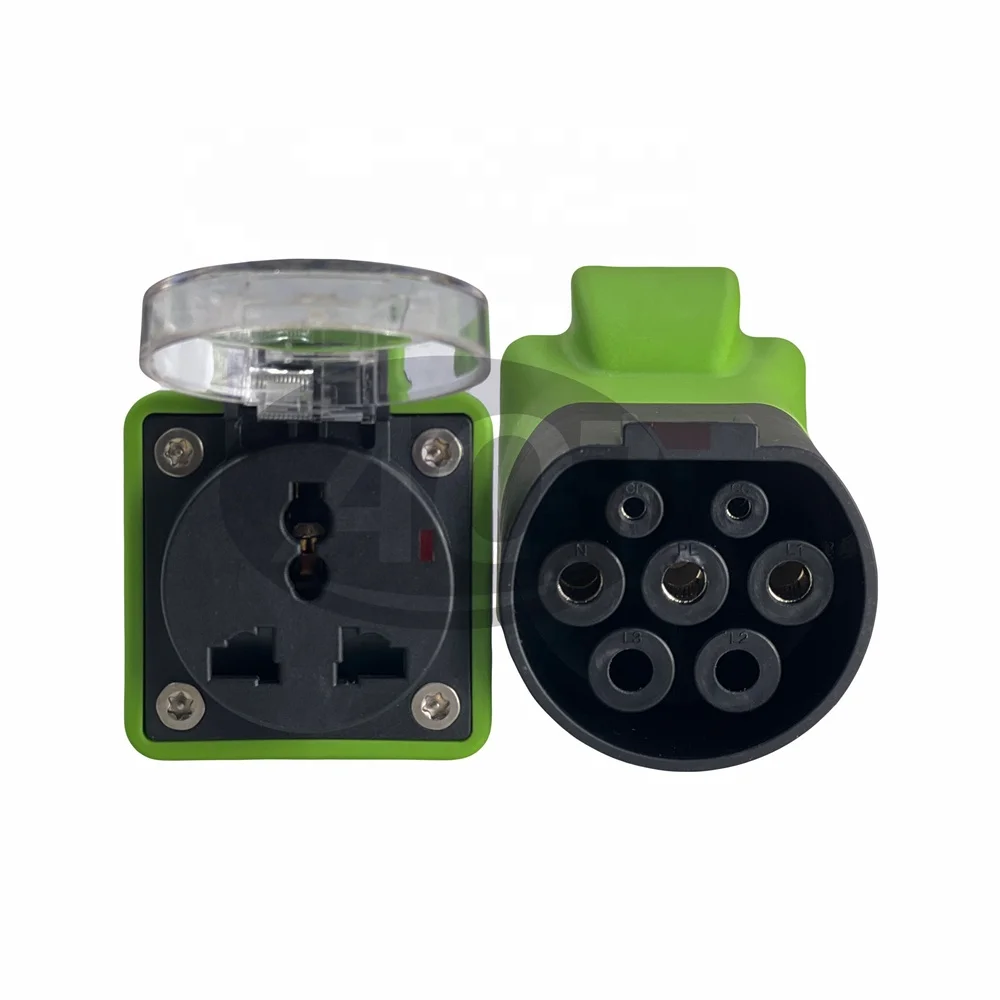 AOTAI EV charger plug Green Car type 2 to Schuko adapter EV adapter for BYD Xiao Peng Car