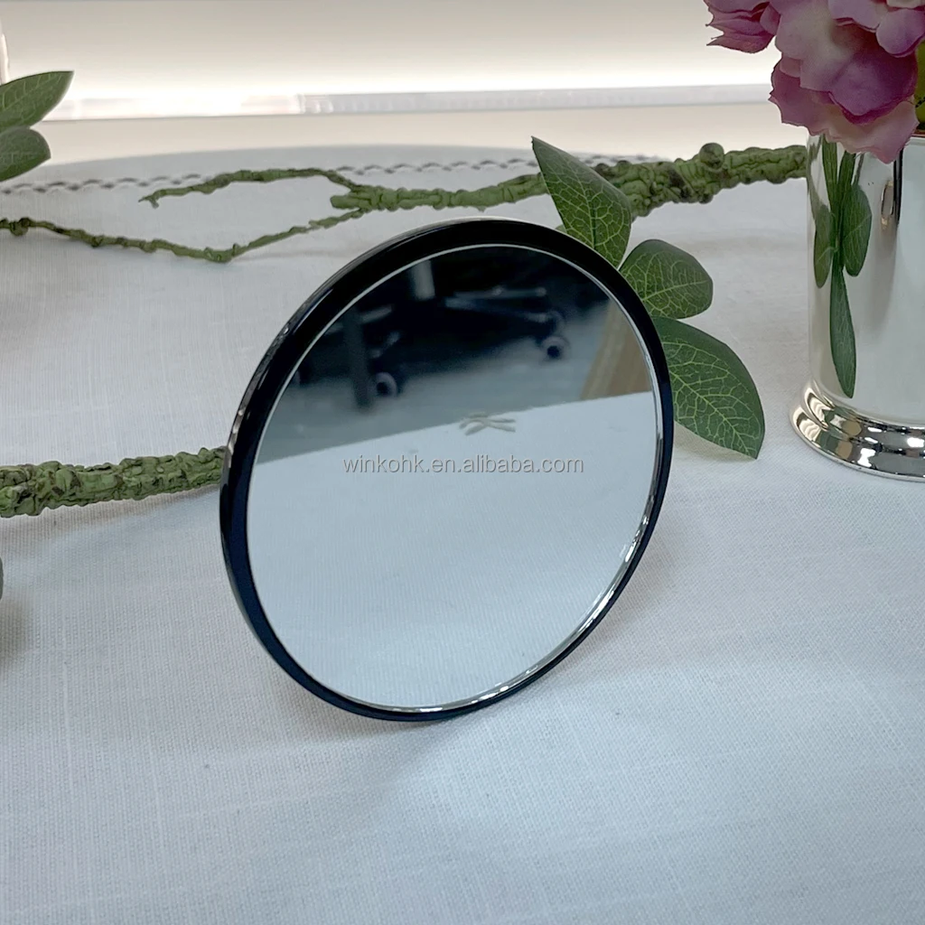 Mini Metal Personalized Blank Round Compact Mirrors Pocket Cosmetic Makeup Mirror with Ring Holder Custom logo