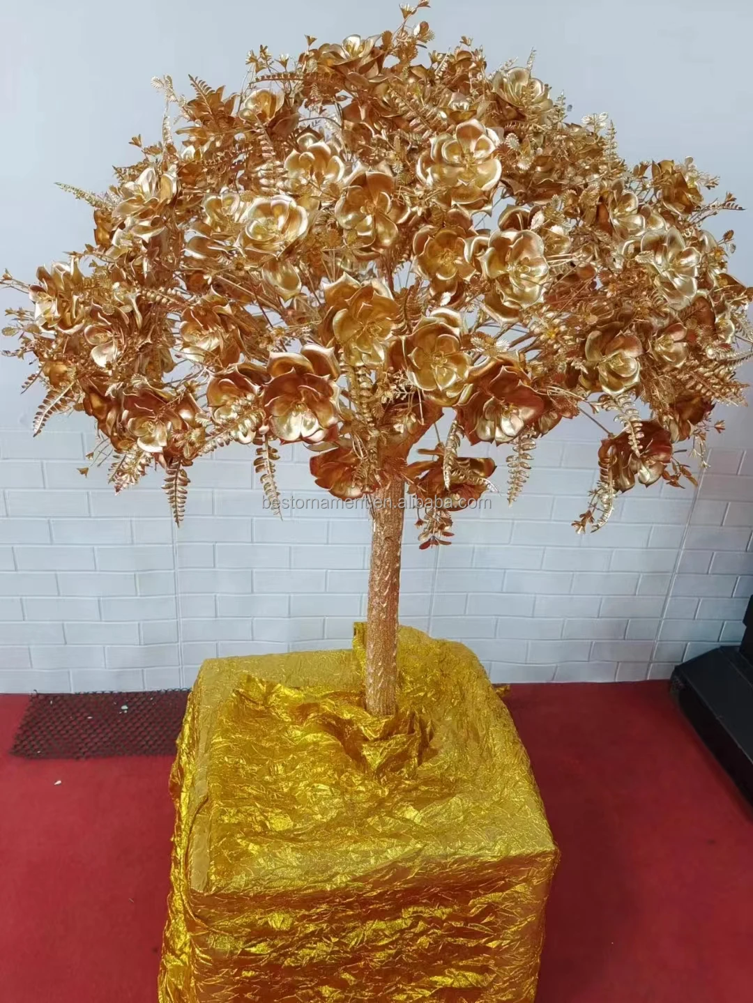 Artificial Golden Leaves Wedding Wishing Tree Table Centerpiece Decor ...
